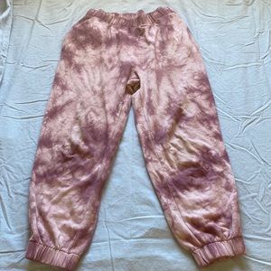 pink tie-dye sweatpants